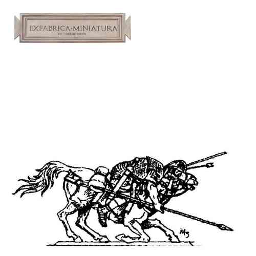 Römischer Kavallerist, verwundet, auf zusammenbrechendem Pferd